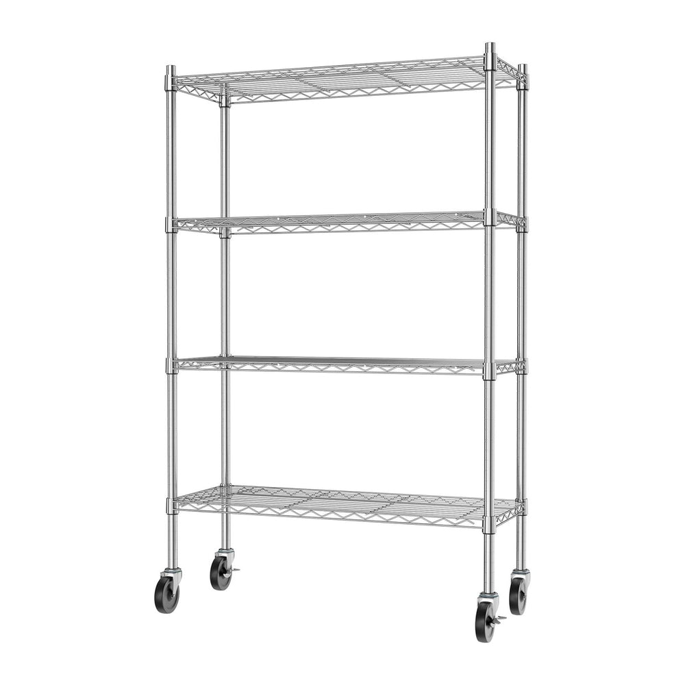 Auslar 4-Shelf Storage Shelves with Casters Heavy Duty 4 Tiers Rolling Cart U...