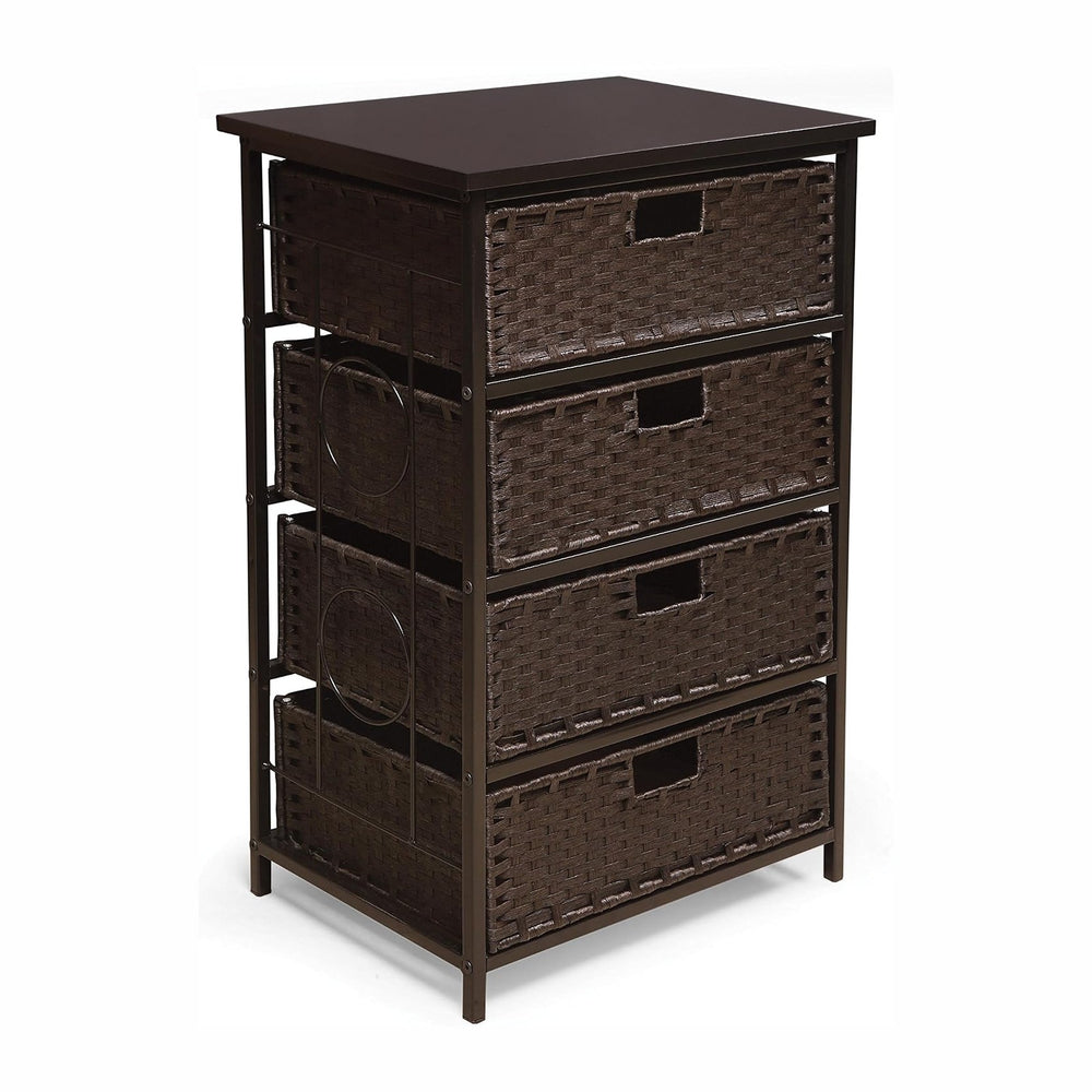 Badger Basket August Collection Tall 4-Basket Storage Unit, Espresso, Functio...