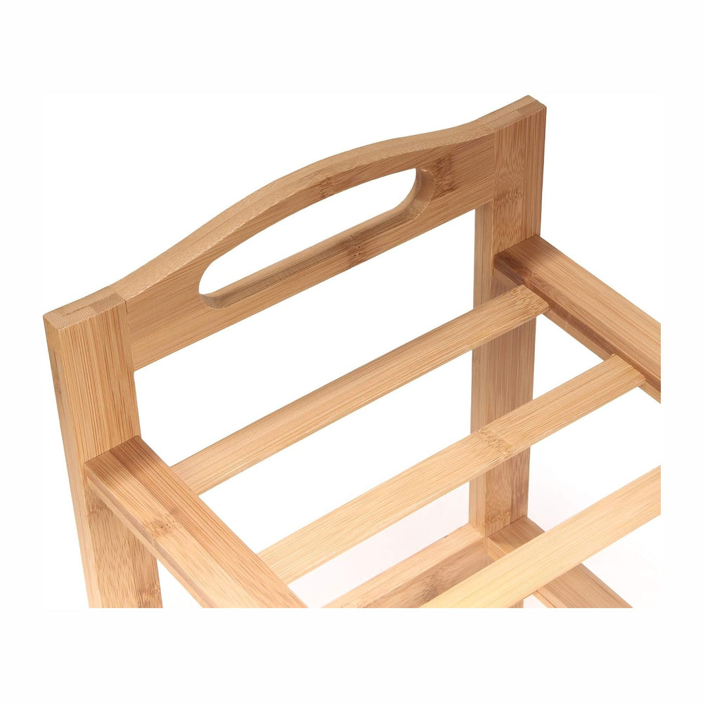 BambooMN 3-Tier Bamboo Wood Shoe Rack, for Entryway or Doorway - Natural Fini...