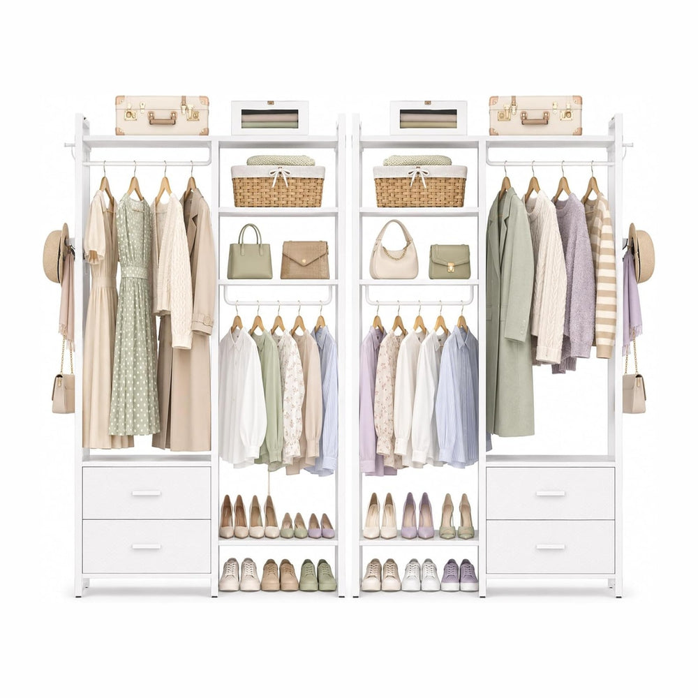 Besiost 78.7'' Clothes Rack for Hanging Clothes - Reversible Clothing...