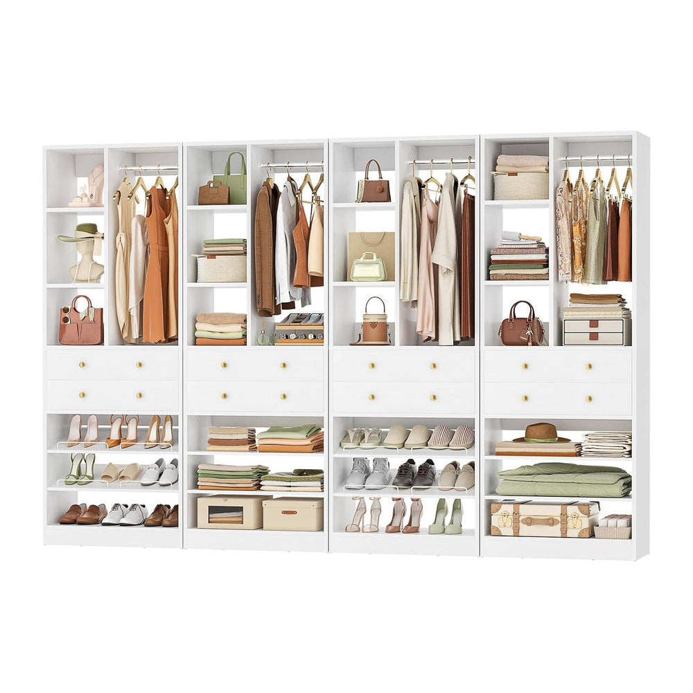 Besiost Closet System, 111"/9.3 FT Closet Organizer System with 8 Drawer...