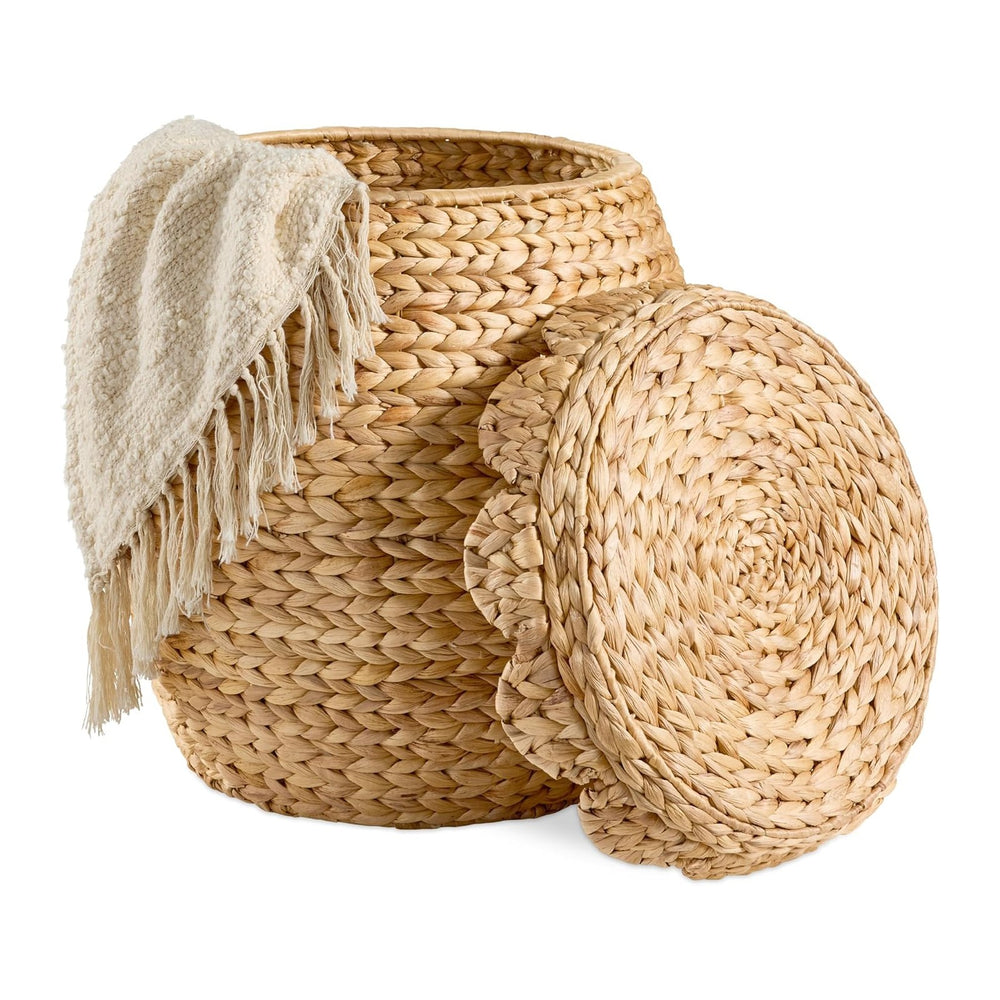 Best Choice Products Scalloped Multipurpose Hyacinth Storage Basket, Plant Dé...