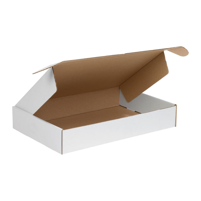 BOX USA 18" Deluxe Shipping Boxes 18"L x 12"W x 3"H, 25-Pack - White Box Mailers for Packaging, Storage, Gifts or Bulk Business Orders