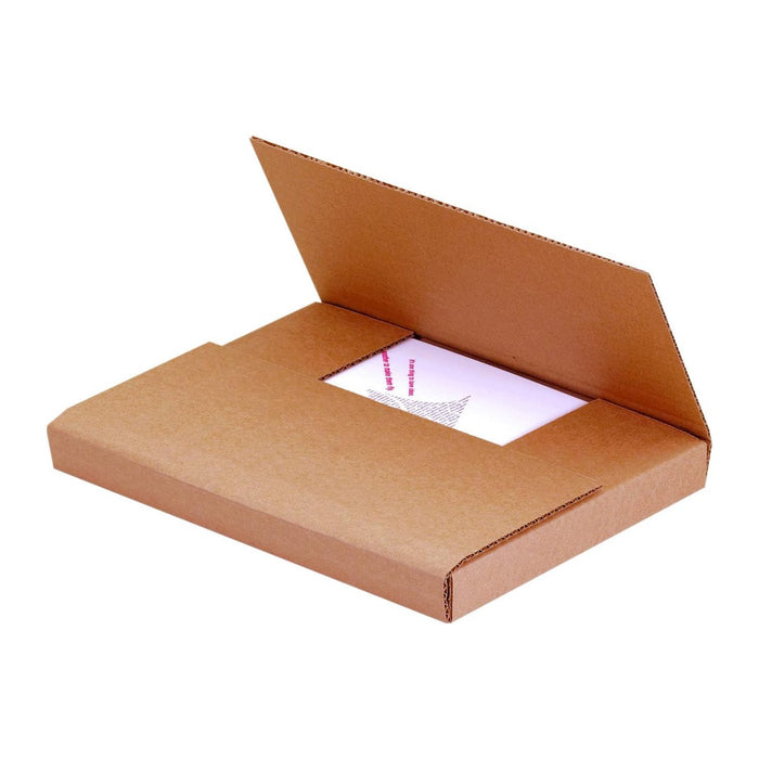 Boxes Fast BFM2BKK Corrugated Cardboard Easy-Fold Mailers, 12 1/8 x 9 1/8 x 2 Inches, Fold Over Mailers, Adjustable Die-Cut Shipping Boxes, Multi-Depth, Large Kraft Mailing Boxes (Pack of 50)