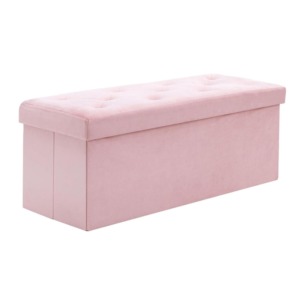 BRIAN & DANY 43 Inches Folding Storage Ottoman Bench, Velvet Ottoman with...
