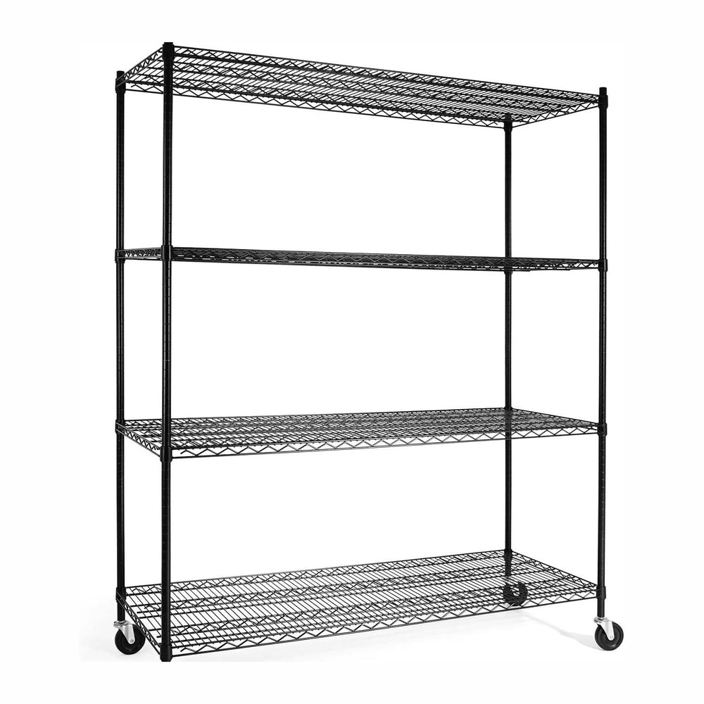 CAPHAUS 4-Tier Commercial Grade Heavy Duty Adjustable Height Wire Shelving w/...