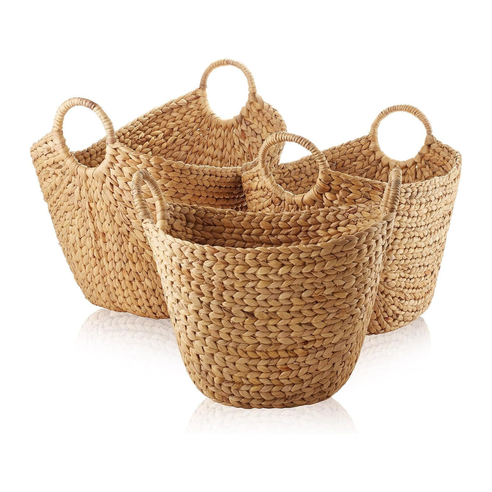 Casafield Set of 3 Multipurpose Boat Baskets with Handles - Natural, Woven Wa...