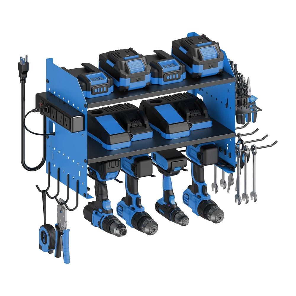 CCCEI Modular Power Tool Organizer Wall Mount with Charging, Blue, 1 Pack