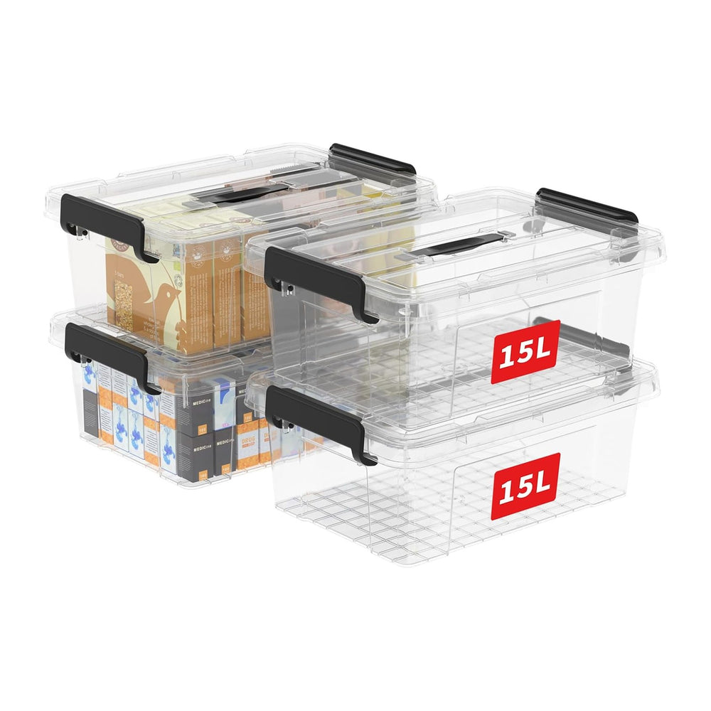 Cetomo Lidded Storage Bin with Handle, Storage Bins with Lid, Organizing Cont...