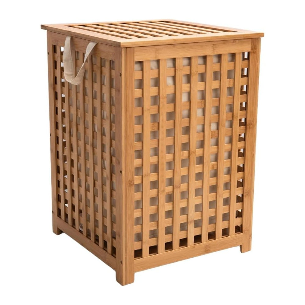 Chakra Bamboo Laundry Basket with Inner Fabric Liner - Laundry Hamper for Dir...
