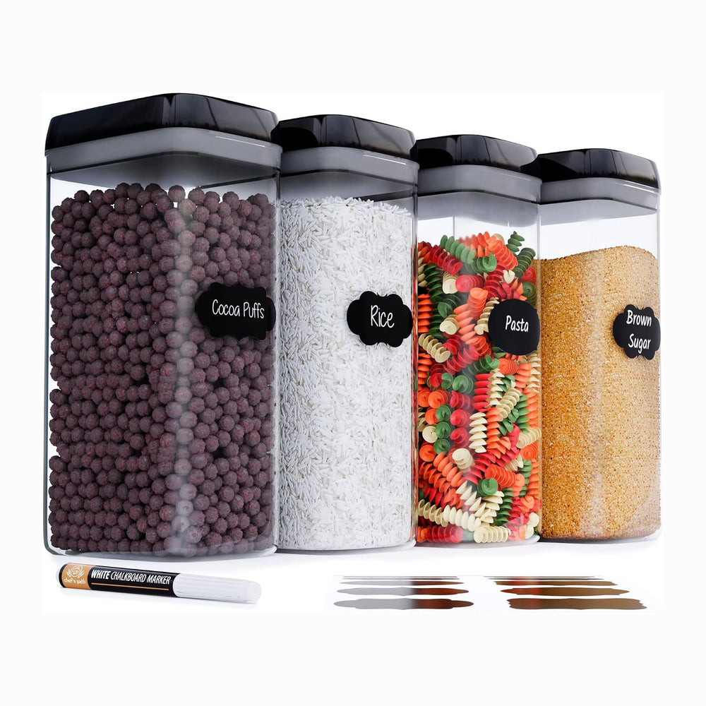 Chef's Path Airtight Food Storage Boxes with Labels - Kitchen Storage - F...