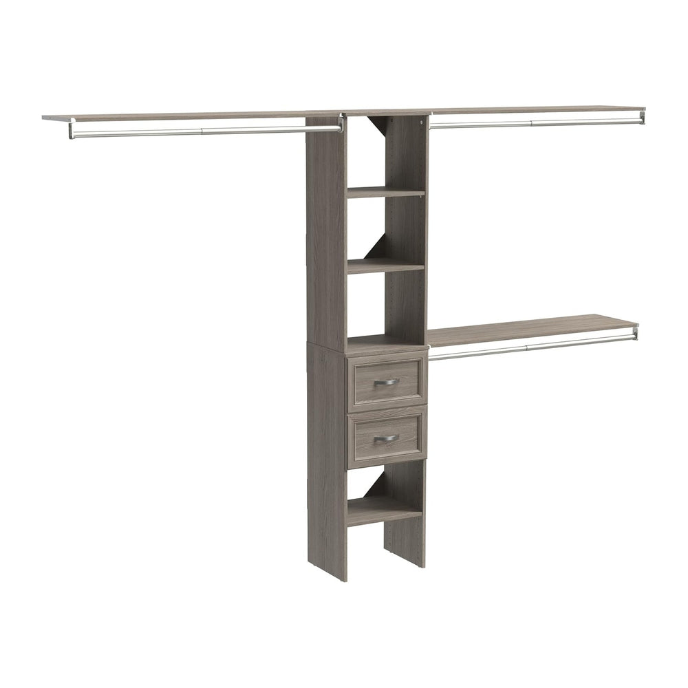 ClosetMaid SuiteSymphony Wood Closet Organizer Kit with Tower, 3 Hang Rods, T...