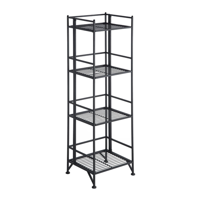 Convenience Concepts Xtra Storage 4 Tier Folding Metal Shelf, Black