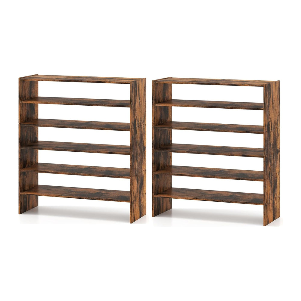 COSTWAY 6-Tier Shoe Rack, Extra Wide Shoe Shelf Organizer