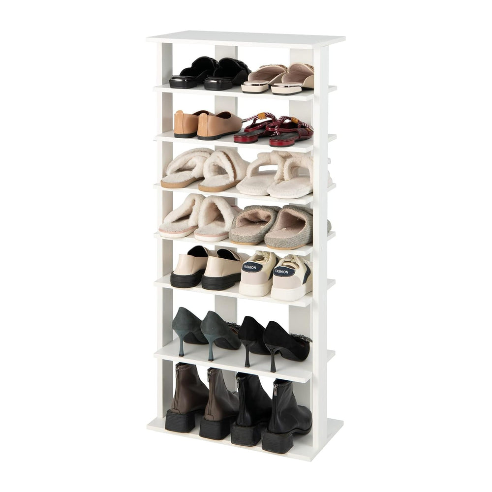 COSTWAY 7 Tiers Shoe Rack, Patented Shoe Organizer (White)