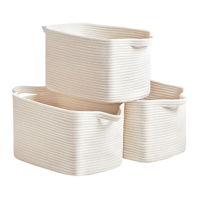 Cotton Rope Storage Basket 15"x10"x9" – Fabric Storage Bins