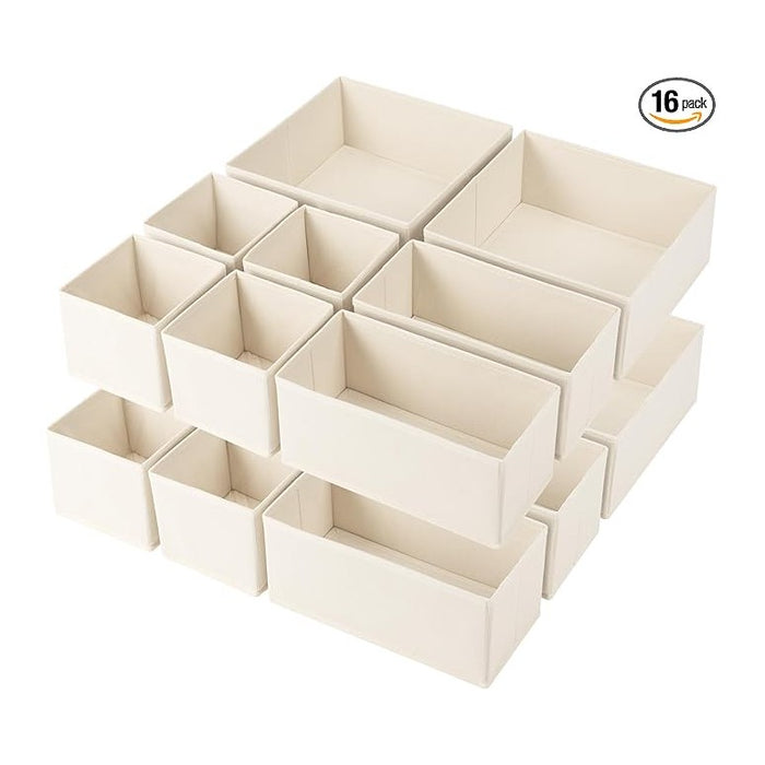 Criusia Drawer Organizer Clothes, 16 Pack Underwear Drawer Organizers, Foldable