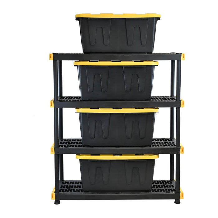 CX Black & Yellow, Shelving Unit and Heavy Duty Storage Containers, Extremely