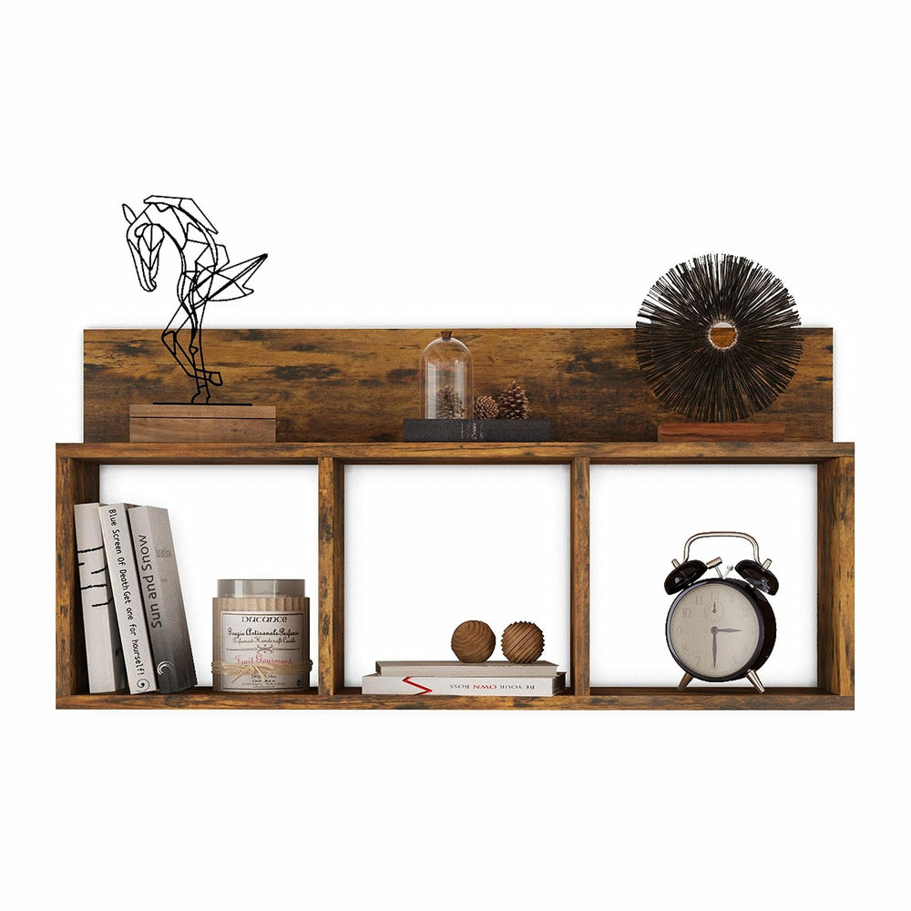 Danya B. Modern 3 Cube Floating Wall Shelf with Display Ledge - Easy to Hang ...