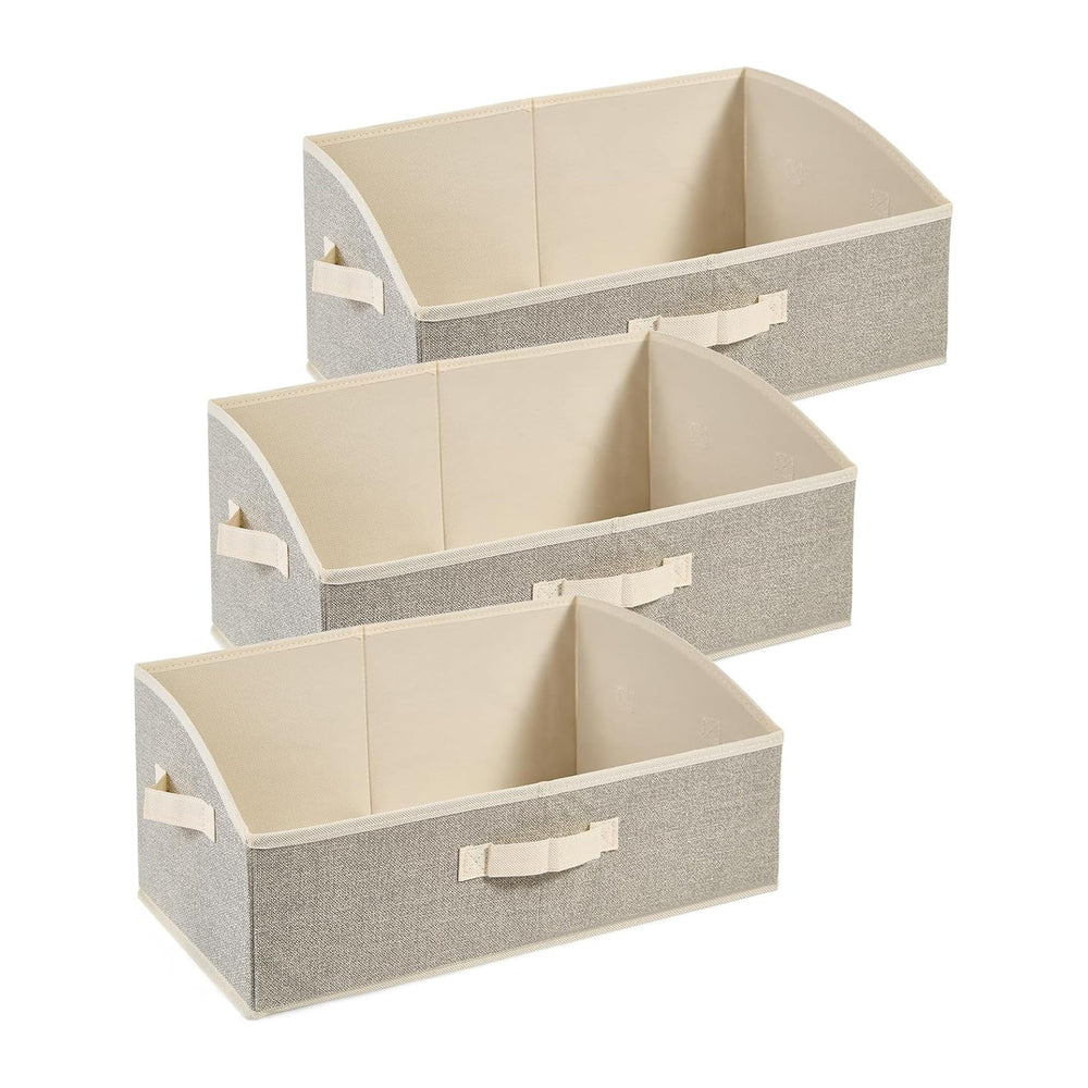 DAYARD Fabric Bins [3-Pack], Trapezoid Storage Bins with Handles, Foldable Ba...