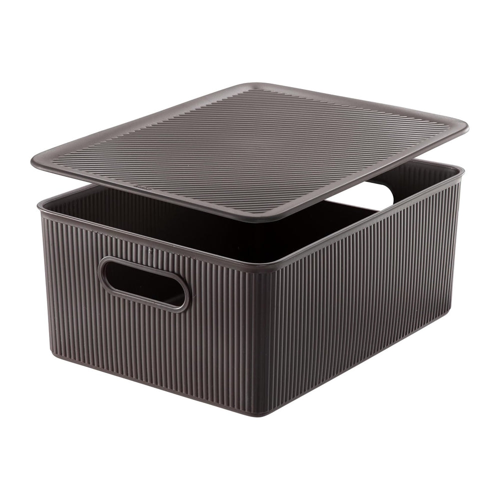 Decorative Plastic Basket Lidded Home Storage Bins Organizer Baskets, Large B...
