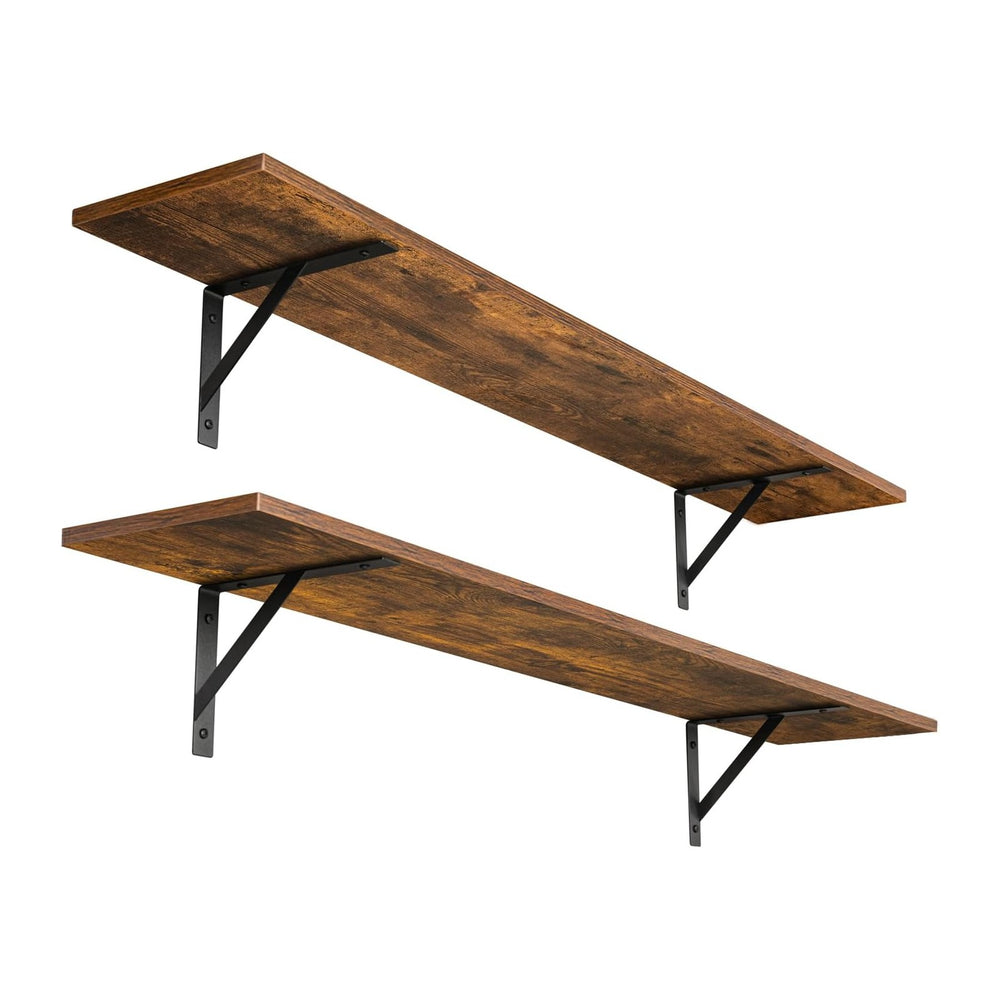 DINZI LVJ Long Wall Shelves, 47.3Inch Wooden Floating Shelves with Brackets