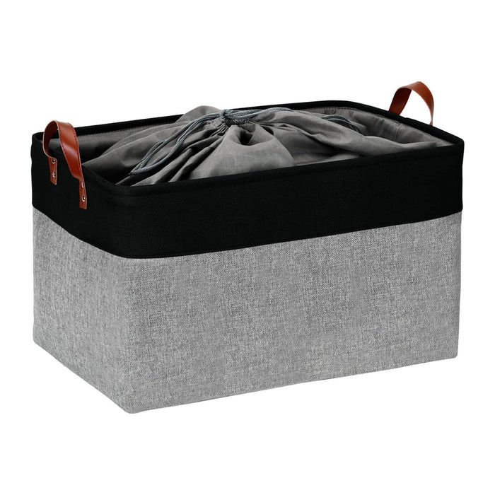 DULLEMELO Extra Large Canvas Fabric Storage Basket, 70L Foldable Closet Storage