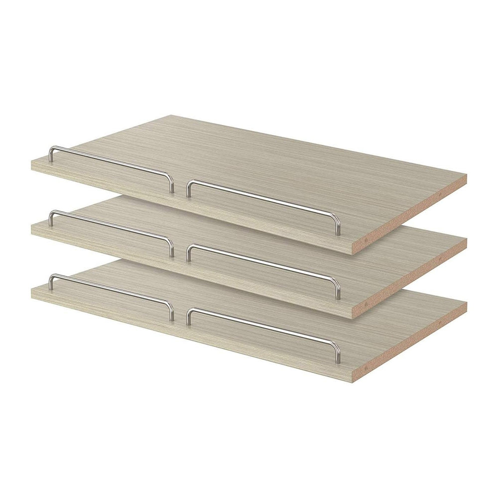 Easy Track Shoe Shelves Closet Storage, 24"-3 Pack, Weathered Grey