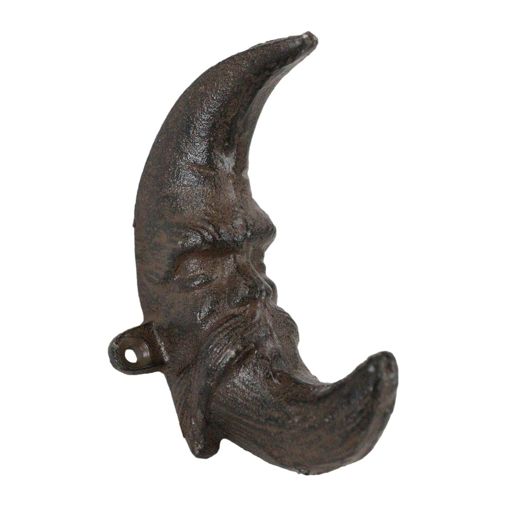 Ebros Gift Rustic Cast Iron Rust Antiqued Celestial Heavens Half Crescent Moo...
