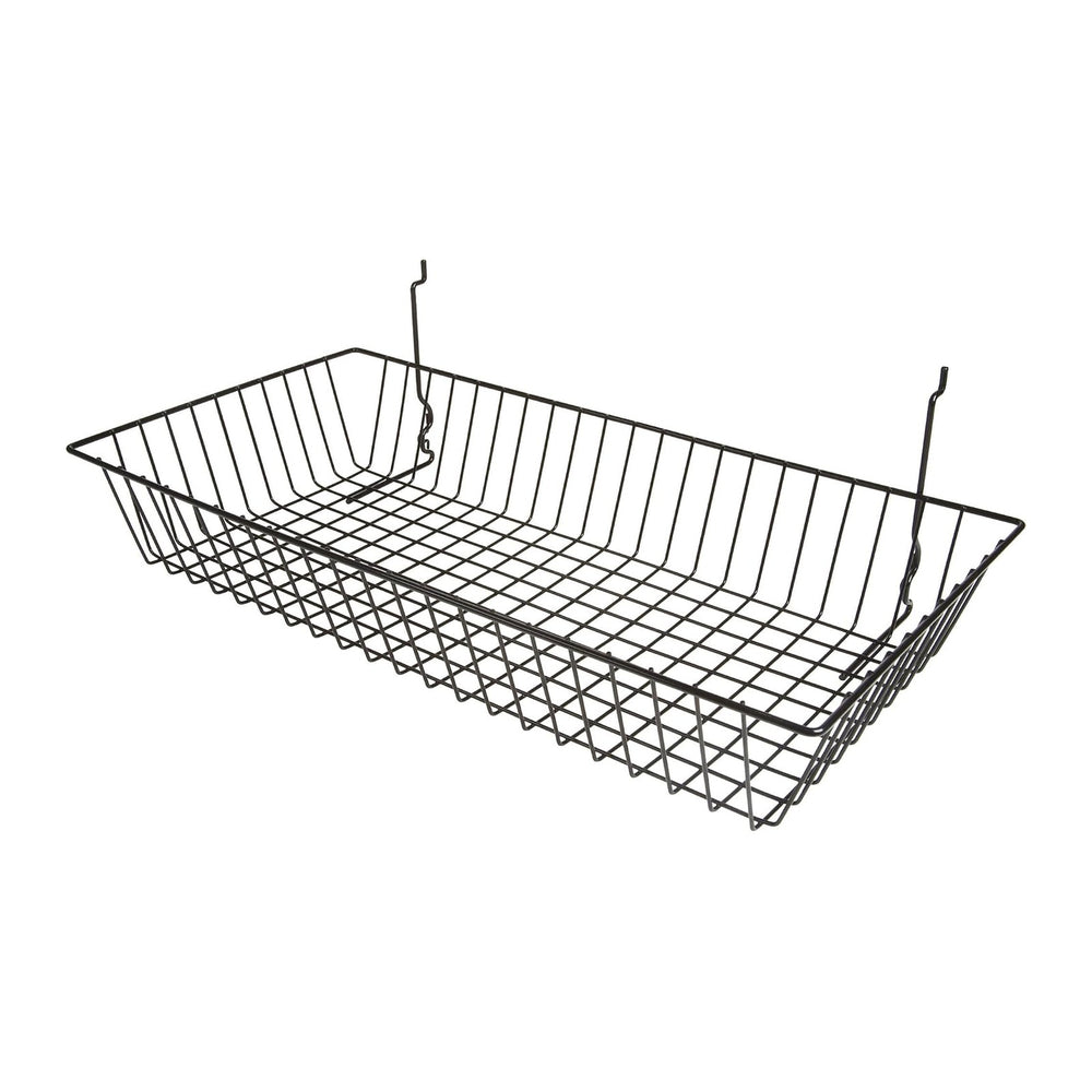 Econoco Black Wire Basket for Pegboard, Slatwall or Gridwall, 6 Pack