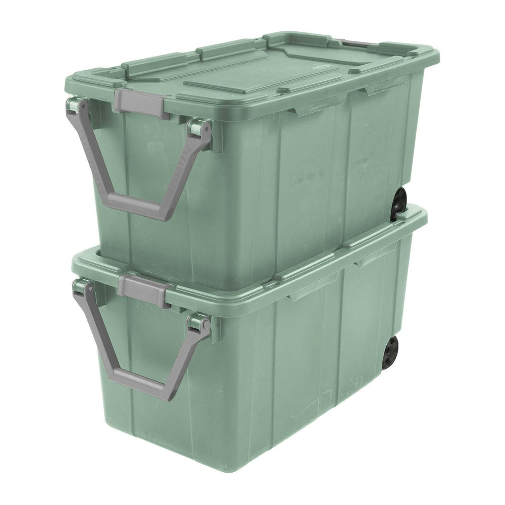 Extra Large Storage Bin, 40 Gallon Wheeled Plastic Storage Container with Han...