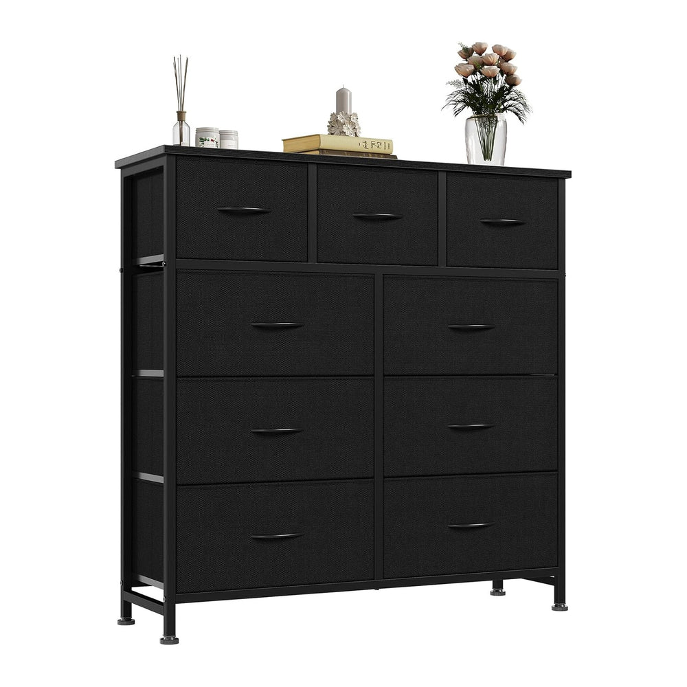Fabric Dresser for Bedroom with 9 Drawers, Storage Tower