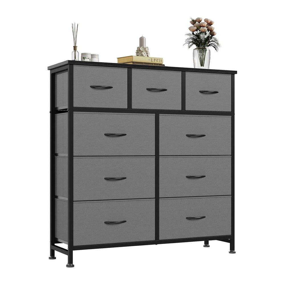Fabric Dresser for Bedroom with 9 Drawers, Storage Tower
