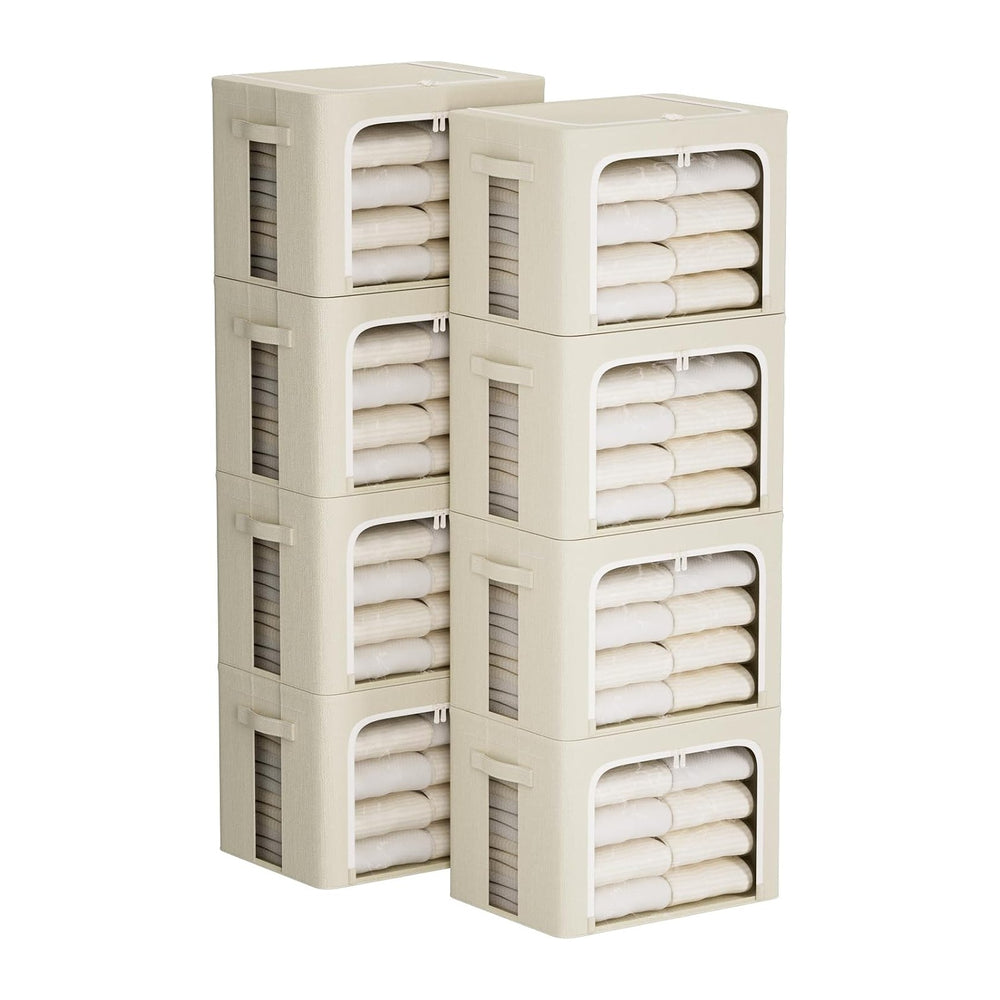 FHSQX 8 Pack Clothes Storage Bins - Foldable Storage Bins for Clothes Fabric ...