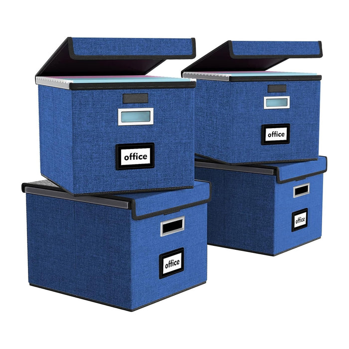 File Organizer Box with Lids, Collapsible File Folder Organizer