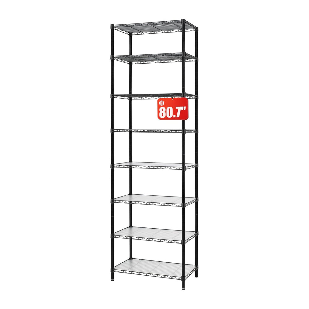 Finnhomy 8-Tier Wire Shelving Unit Adjustable Steel Wire Rack Shelving, 80.7 ...