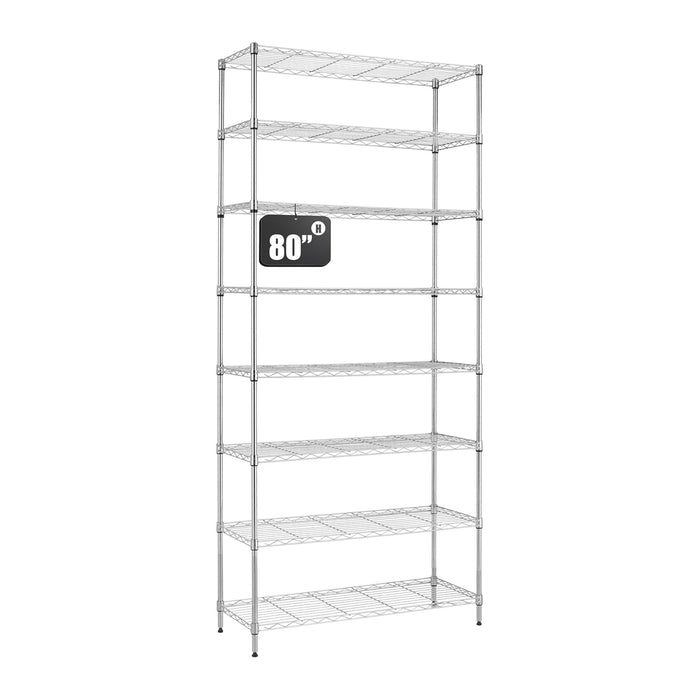 Finnhomy 8-Tier Wire Shelving Unit Adjustable Steel Wire Rack Shelving, Pantry Shelves for Storage, Metal Garage Shelves with NSF Certified,14x36x80 Inches, Chrome