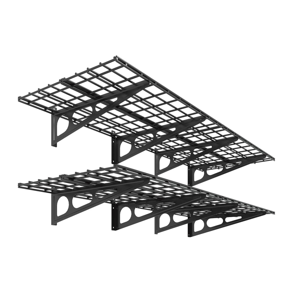 FLEXIMOUNTS 2-Pack 2x6ft Garage Shelving 24-inch-by-72-inch Heavy Duty Wall M...