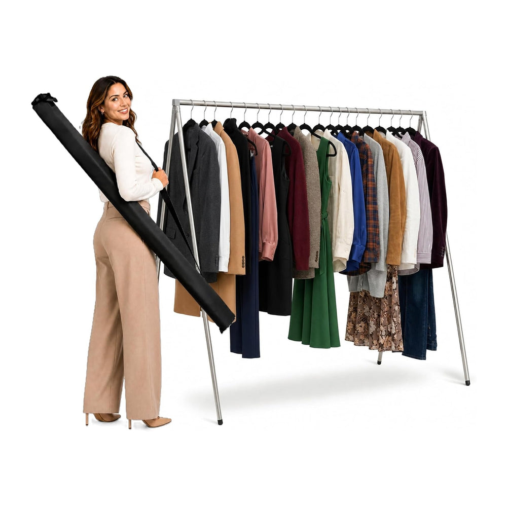 FOL-D-RAK Portable Clothing Rack, Folding Garment Rack with Carry Bag-no Asse...