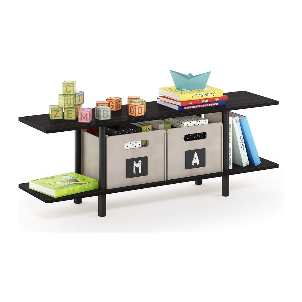 Furinno Turn-N-Tube 2-Tier Multipurpose Wide Shelf, Espresso/Black