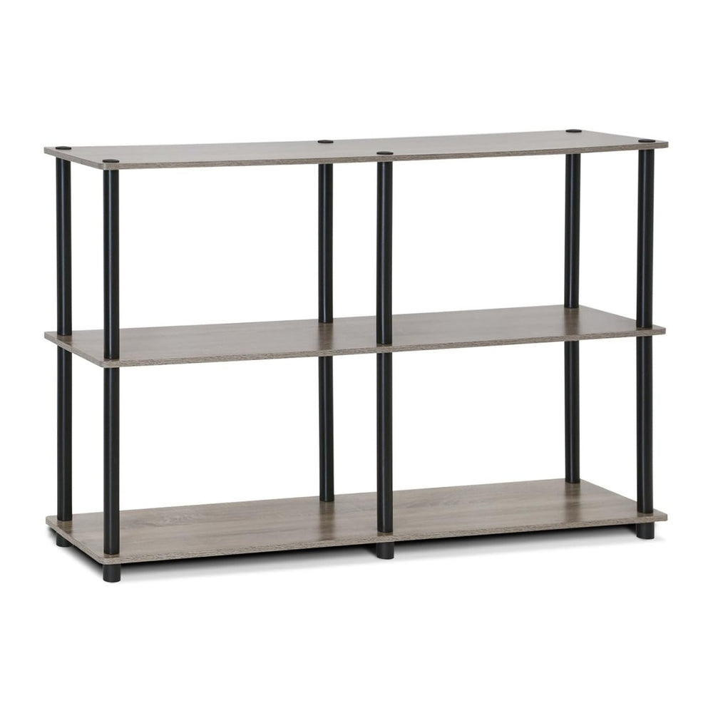 Furinno TURN-N-TUBE Storage Shelves, 3-Tier 47.4 Wide Book Shelf, Corner Shel...