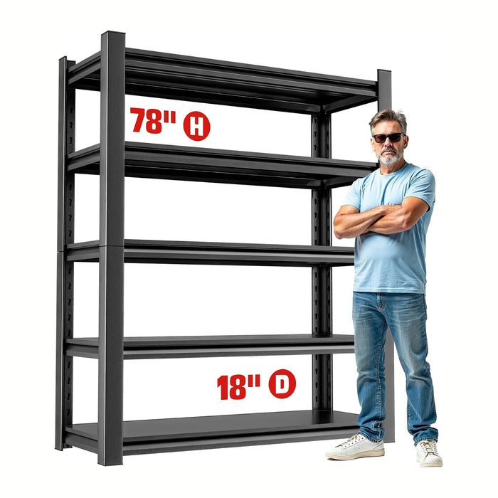 Garage Shelving Storage Rack, 40"W x 16"D x 78"H, Heavy Duty 5-Shelf 3 Pack