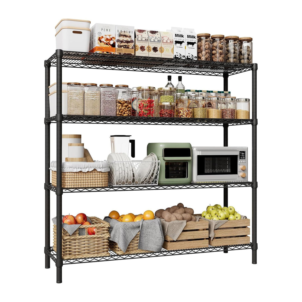 Garvee 4 Tier Storage Shelves 47" Wide Metal Shelving, 2640LBS, for Kitchen