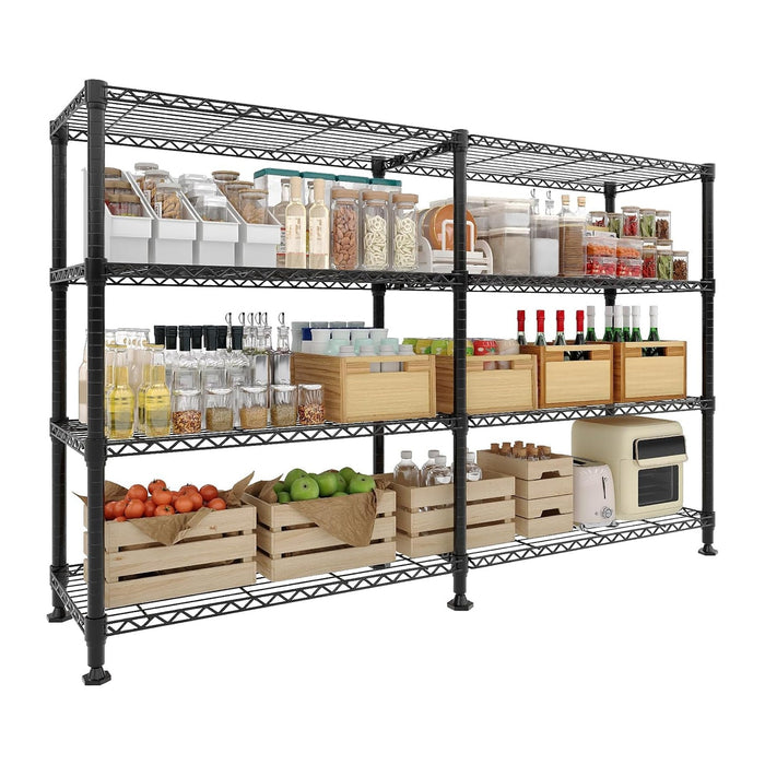 Garvee Metal Storage Shelves 4-Tier, Wire Shelving Rack 59"Wx13.8"Dx59.5"H,