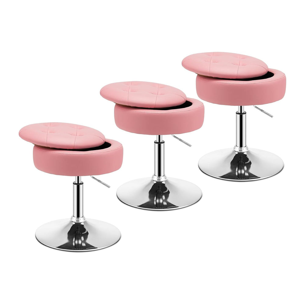 GIANTEX Adjustable Swivel Vanity Stool Set of 3, 360° Swivel 20"-26&quot...