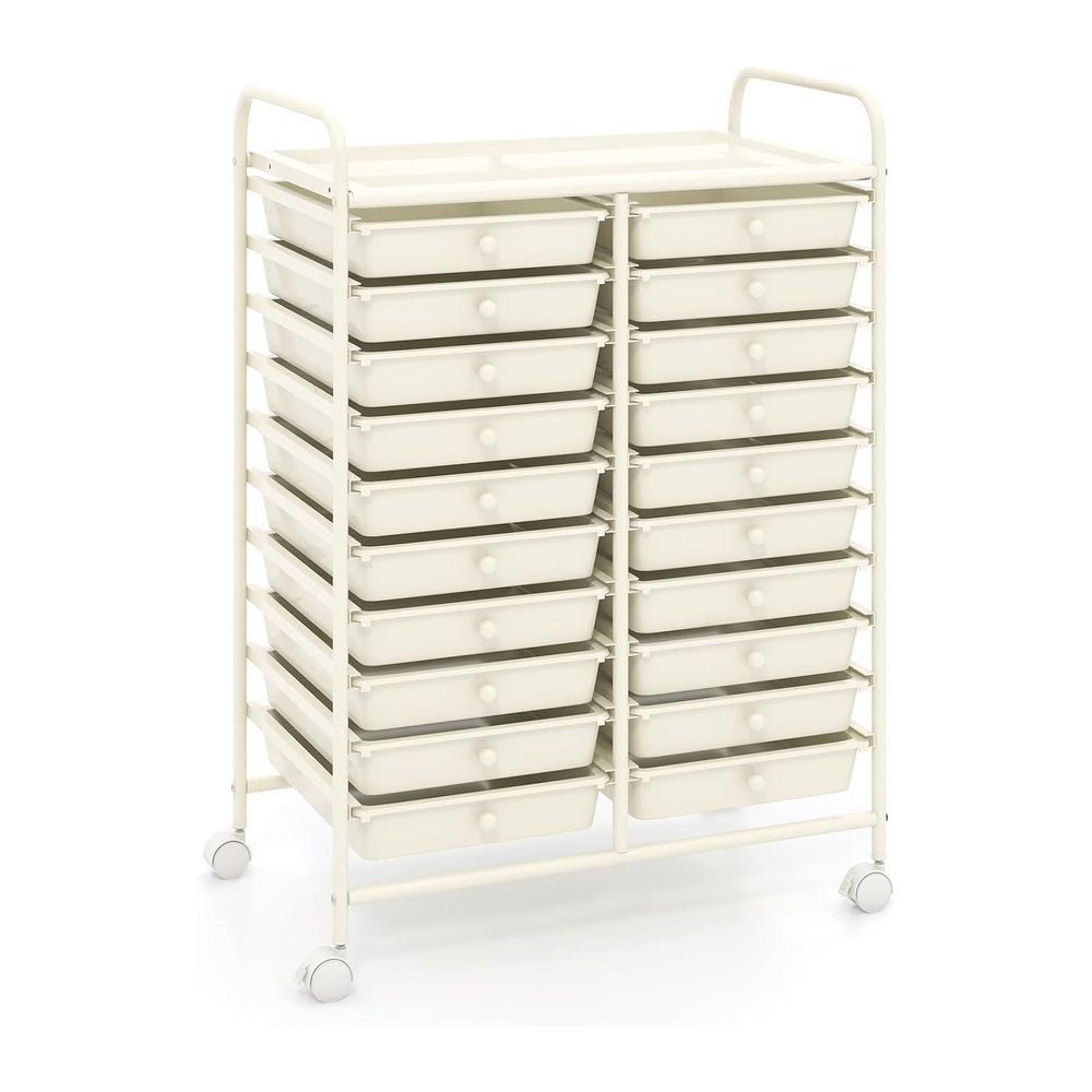 GOFLAME 20-Drawer Rolling Storage Cart, Multifunctional Art Craft Organizer, ...