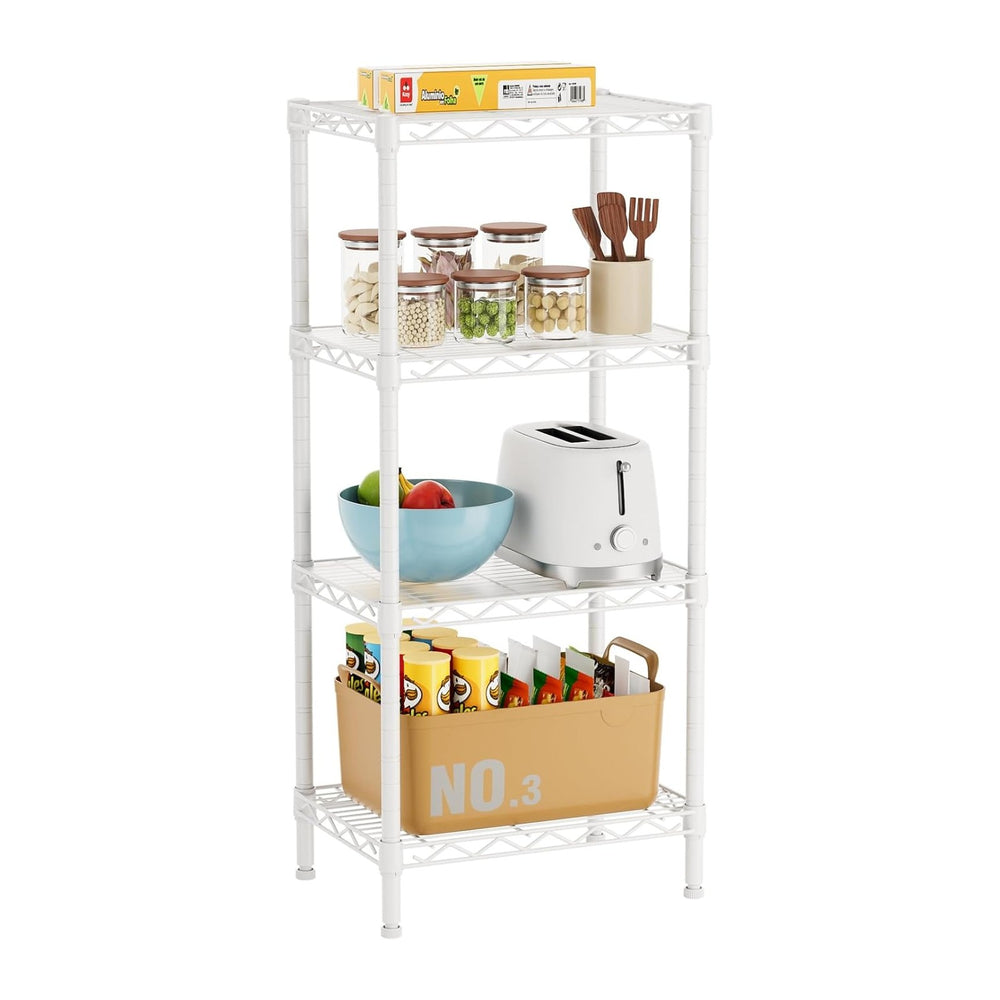 Golpart 4Tier Adjustable Storage Shelves Metal Wire Shelving Standing Shelf