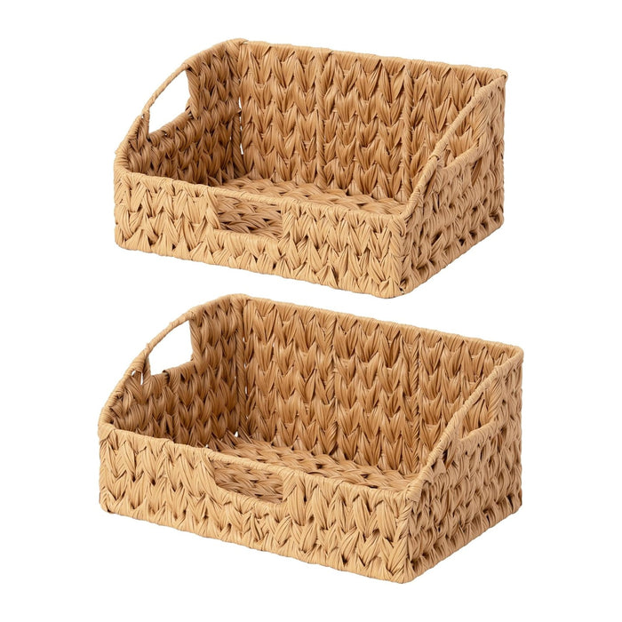 GRANNY SAYS Wicker Storage Basket, Trapezoid Woven Baskets for Storage