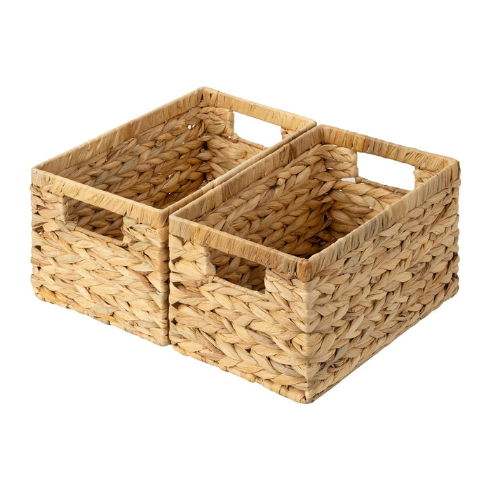 GRANNY SAYS Wicker Storage Baskets for Shelves, Hyacinth Baskets, 2-Pack