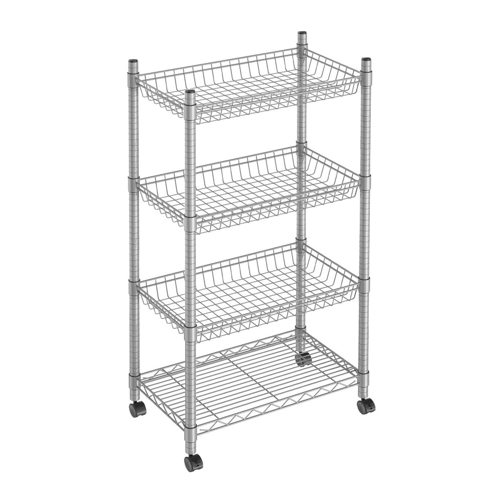 Guan River 4 Tier Wire Basket Shelf,Silver,23.23" L x 13.11" W x 49...